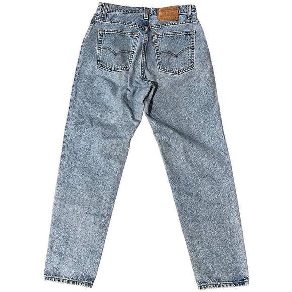 Vintage Levi's 550 Relaxed Tapered Leg Jeans 100% Cotton Size 13JR 8 Light Wash - Picture 3 of 6